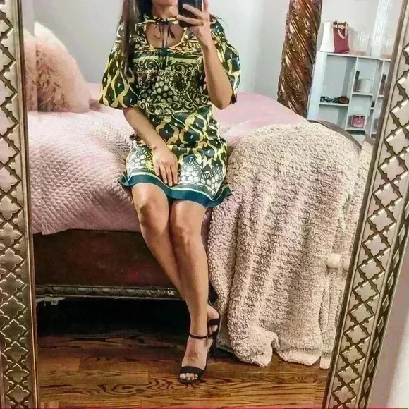 Just Sweet Multi Patterned Silk Dress - Picture 10 of 15